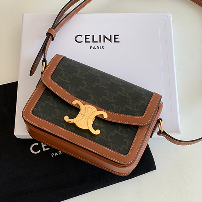 celine triomphe medium canvas leather crossbody bag